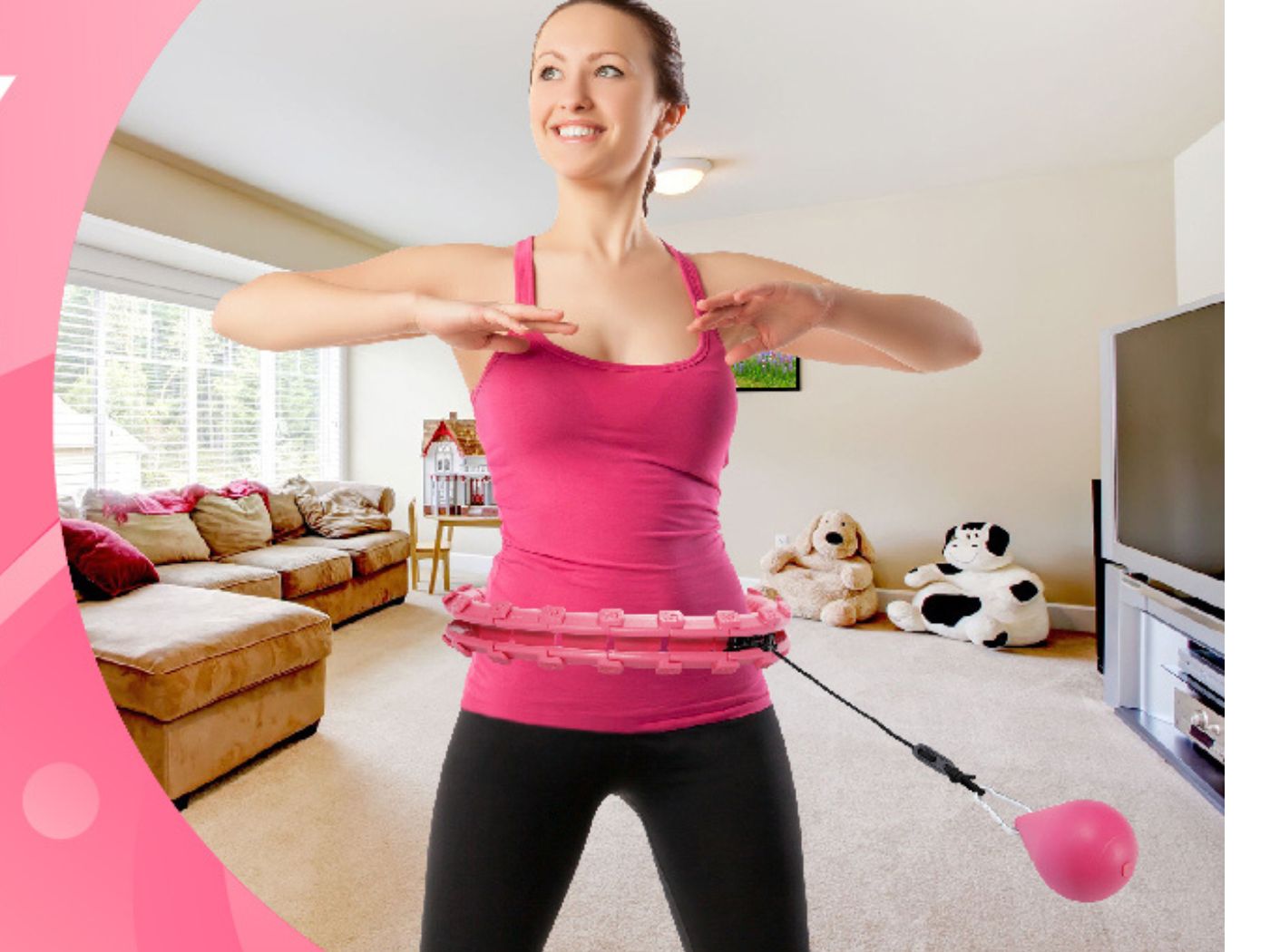 10MIN FUN HULA HOOP WORKOUT, small waist and lose belly with a hula hoop!