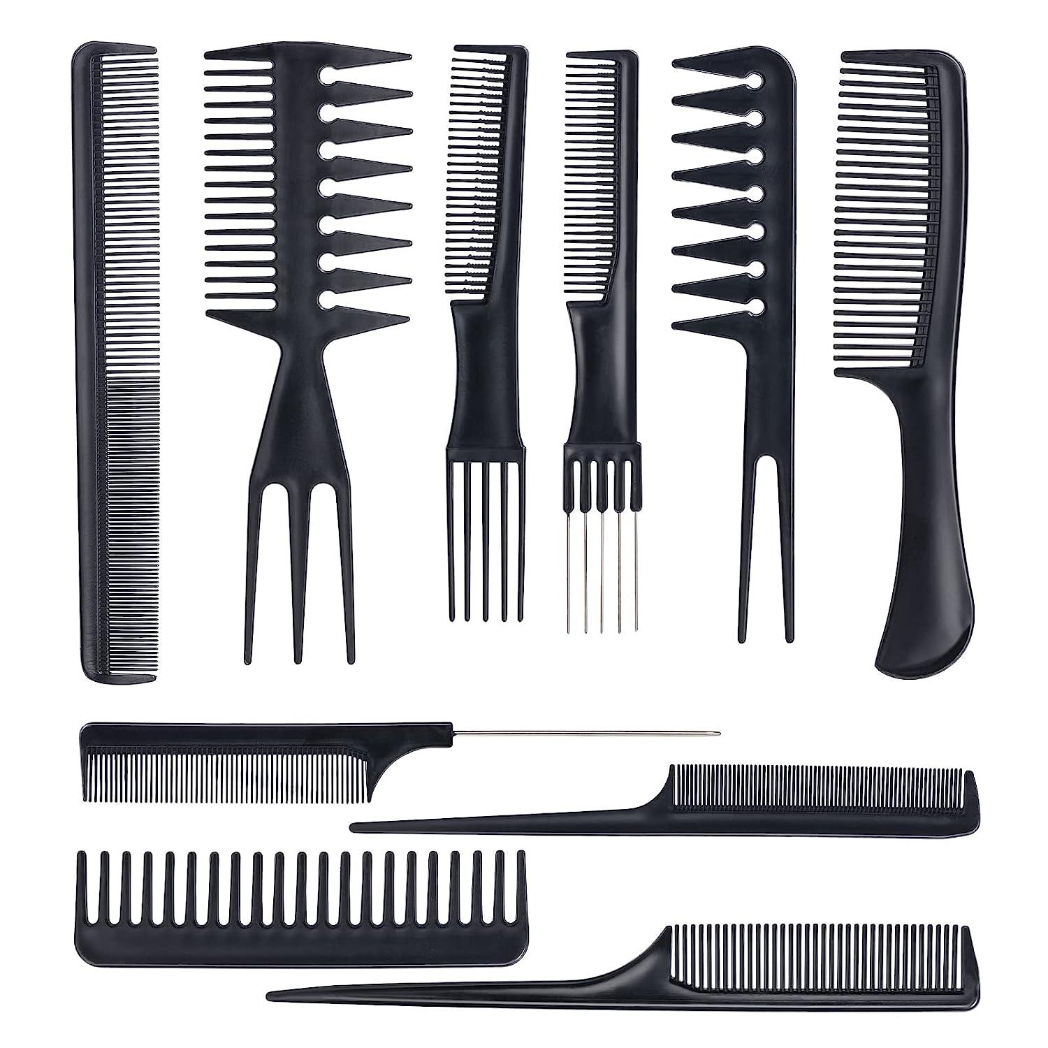 Hairdressing Combs Sets - 10 Pcs Hair Styling Comb Set Professional ...