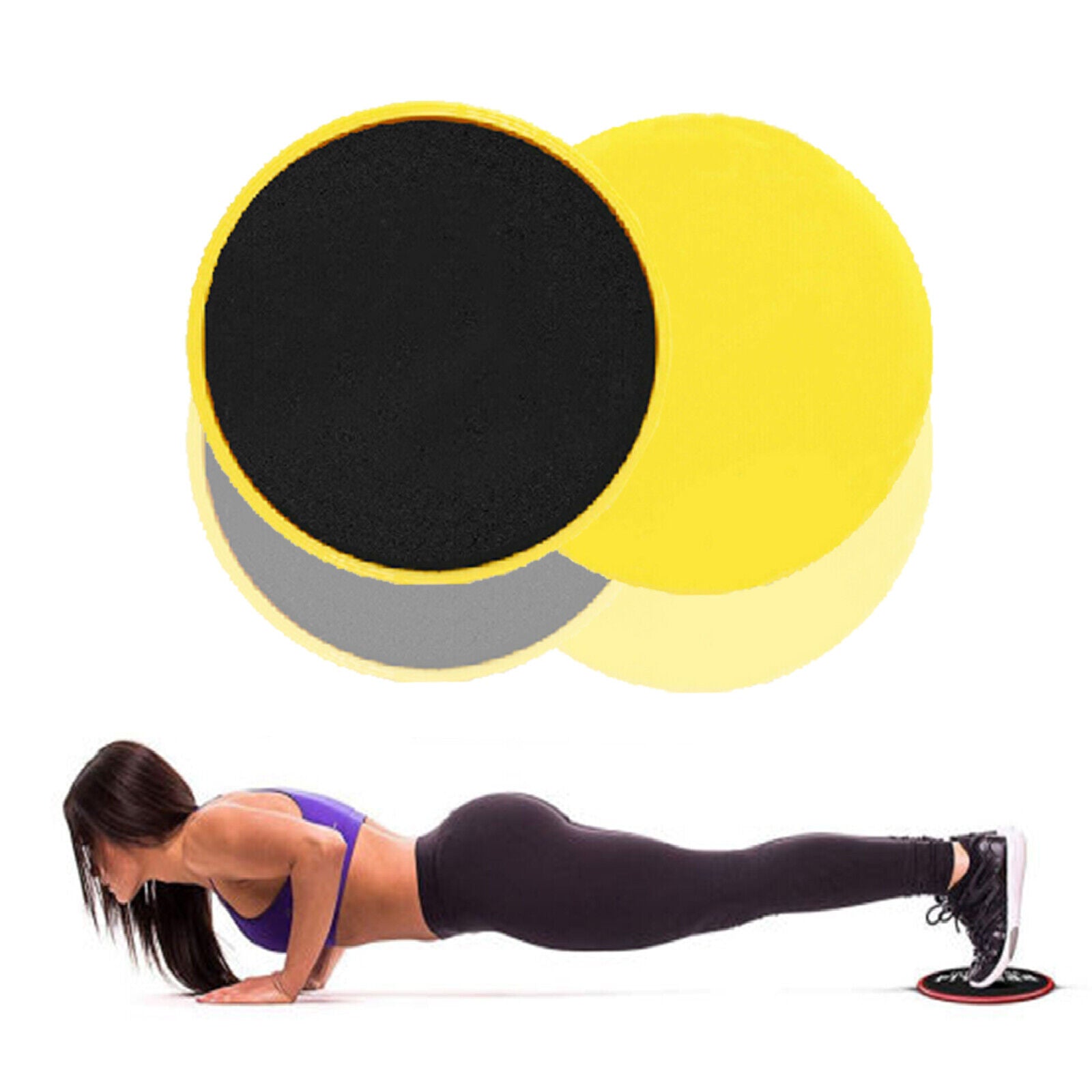 2x Gliding Discs Core Sliders Exercise Strength Stability Abdominal Glutes  Slide