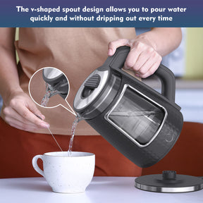 Stainless Steel Electric Tea Kettle: 2.0L Capacity, 1000W, Auto Shut-Off