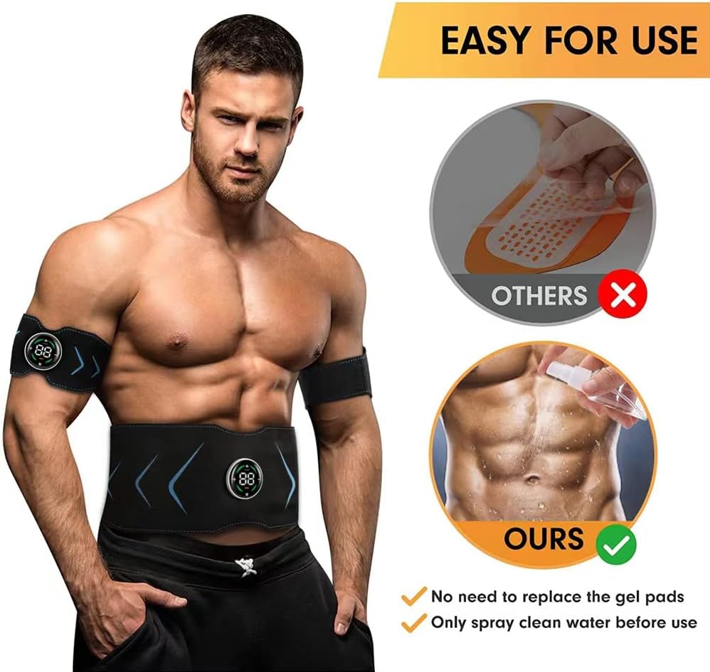 Ab Electrical Stimulation - Rechargeable EMS Ab Muscle Toning Belt -  Maskura - Get Trendy, Get Fit