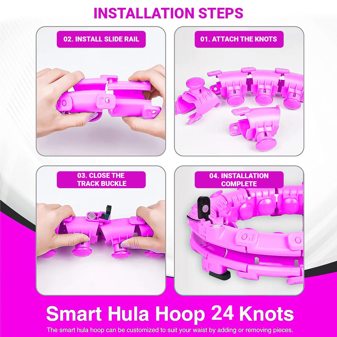 MASKURA Smart Weighted Hula Hoop With Counter 24 knots - Weight Loss Hula Hoop, Smart Fitness, Adjustable Ring Size With Counter Suitable For Adult - Maskura -  Get Trendy, Get Fit