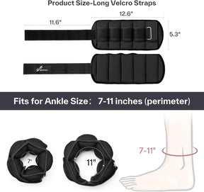 Ankle and Wrist Weights - Ankle Wrist Leg Weights Adjustable Strap Running Fitness Gym Strength Training