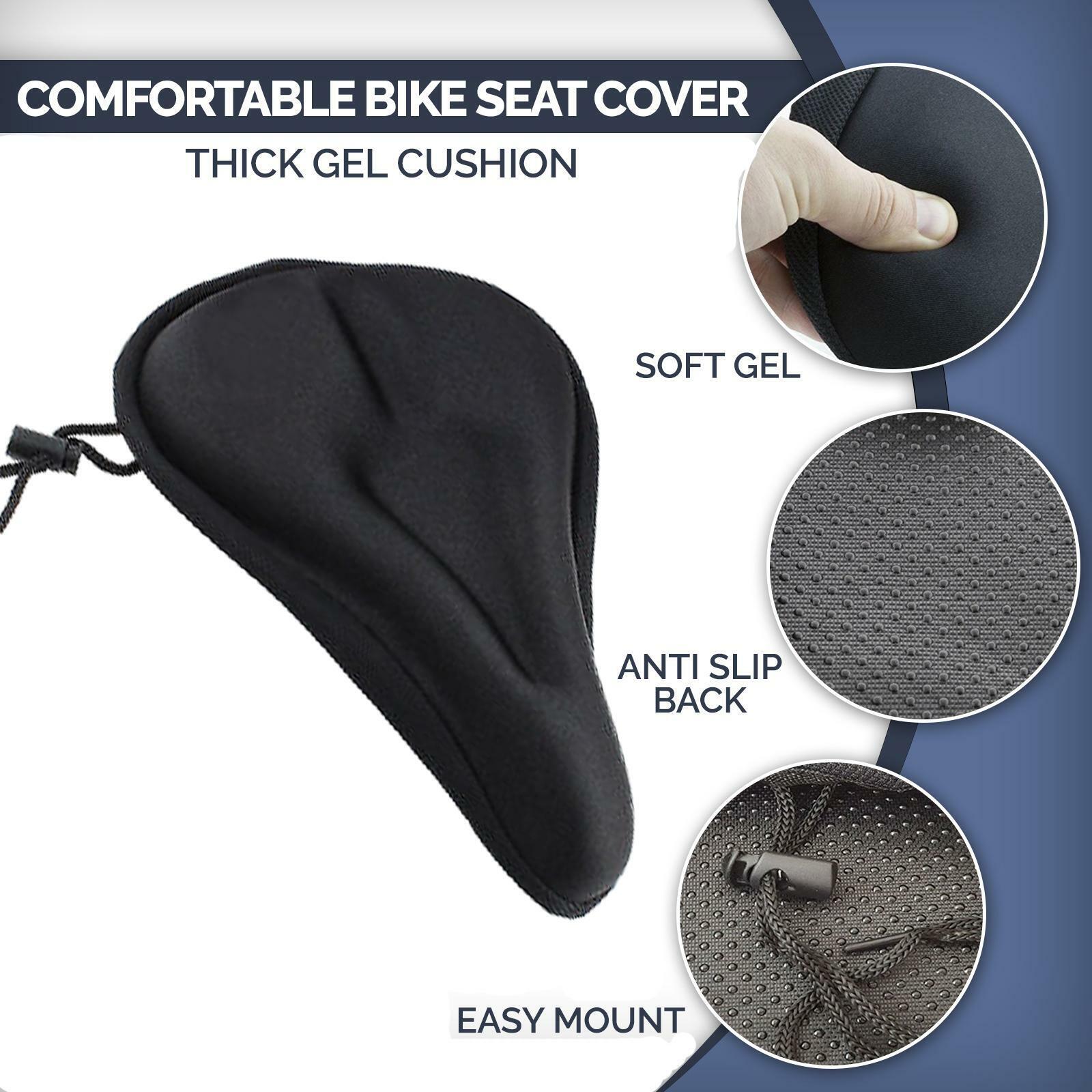 1pc Gel-Padded Unisex Bike Seat Cover - Extra Soft Exercise Bicycle Seat  Cushion