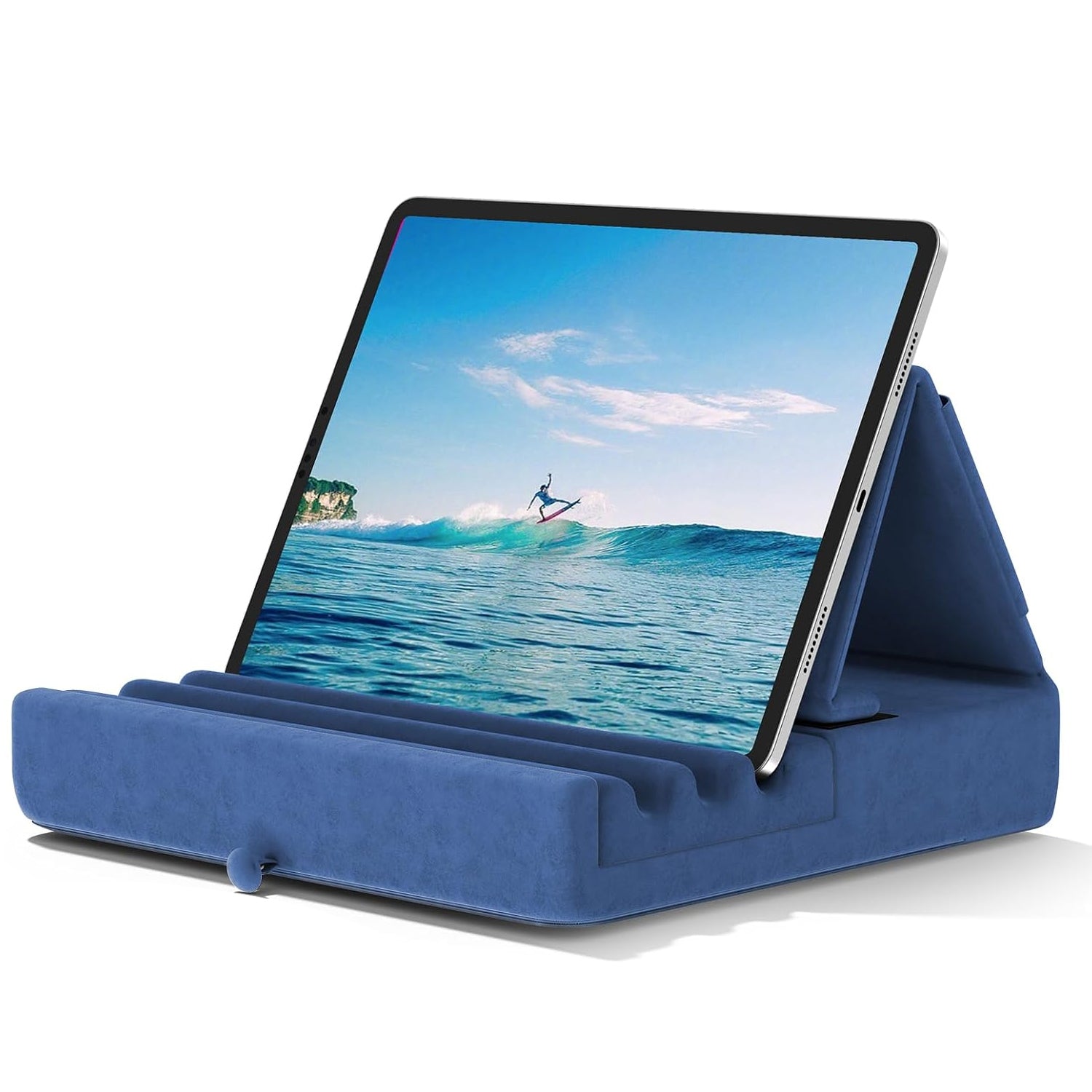 Blue tablet pillow stand 