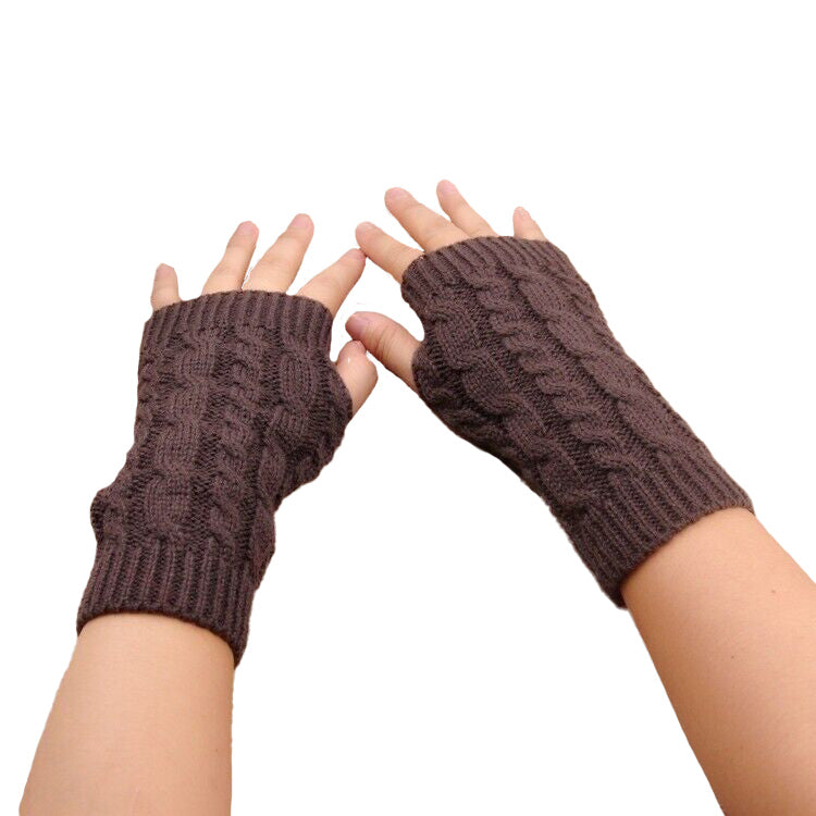 Coffee Thermal Fingerless Gloves