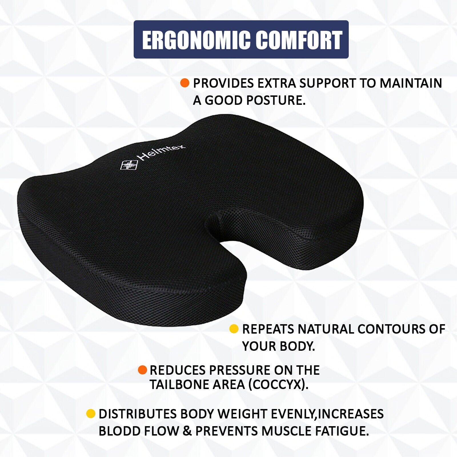 Wedge Cushion Seat Pillow Memory Foam Chair Coccyx Support Car Height  Booster UK