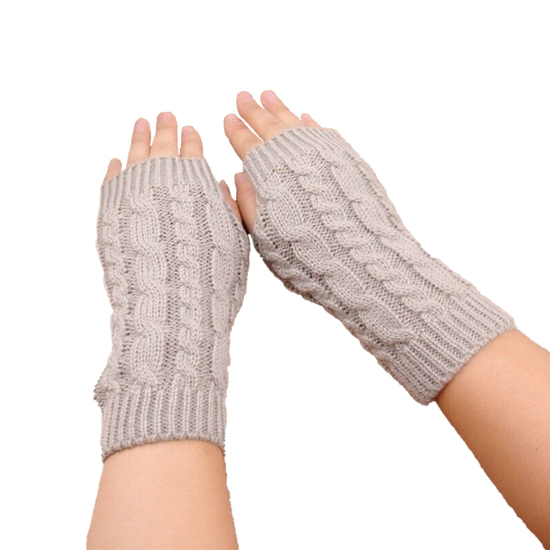 Grey Thermal Fingerless Gloves