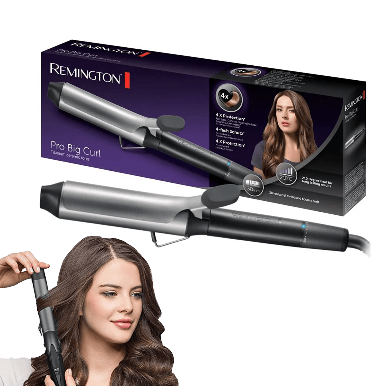 Remington Pro Curling Wand 38mm Barrel Curling Wand with Clip Maskura Get Trendy Get Fit