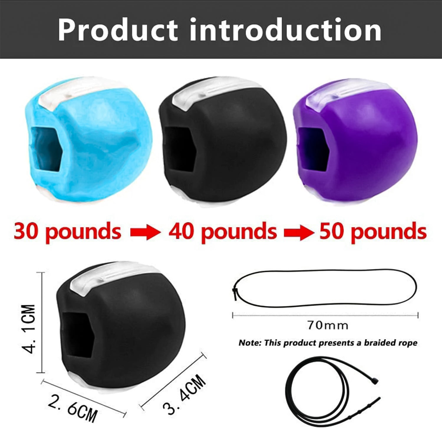 Exerciser Jaw Line Jawline Trainer Face Fitness Ball Facial muscles UK~