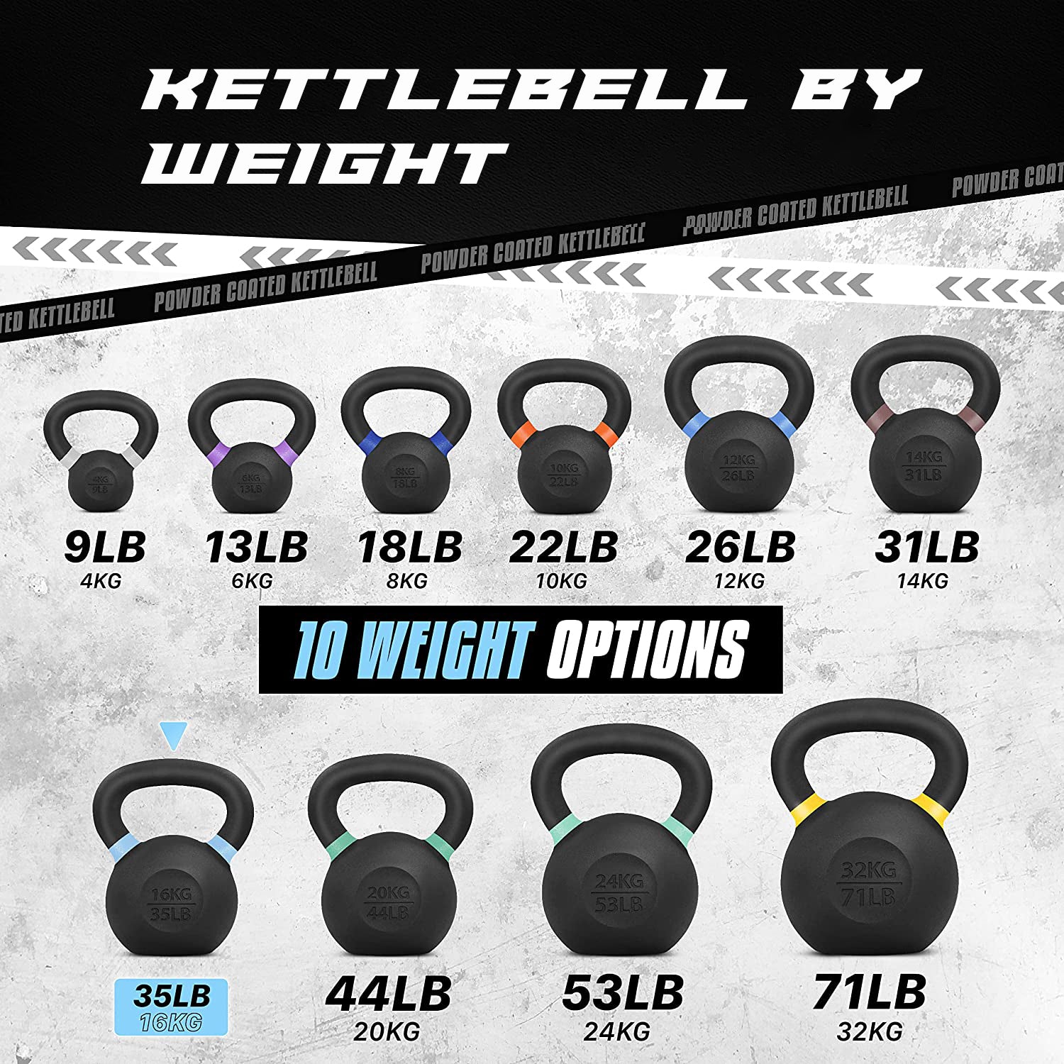 Kettlebell Sets UK - Kettlebells Cast Iron Weights Fitness 6-16kg