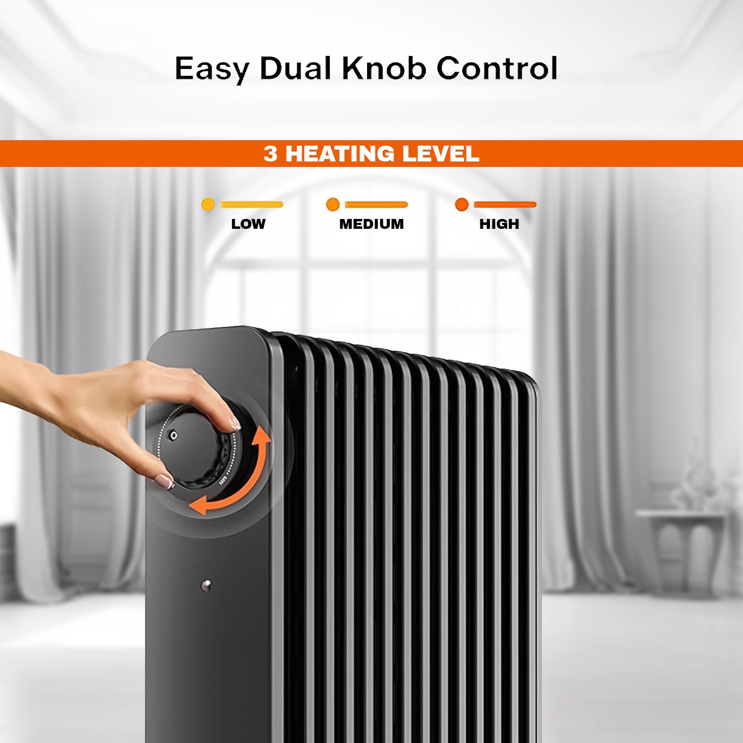 Knob Control Oil Filled Heater