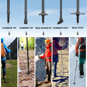 Collapsible Trekking Pole 2 Pack Folding Hiking Poles Special Offer Maskura Get Trendy Get Fit