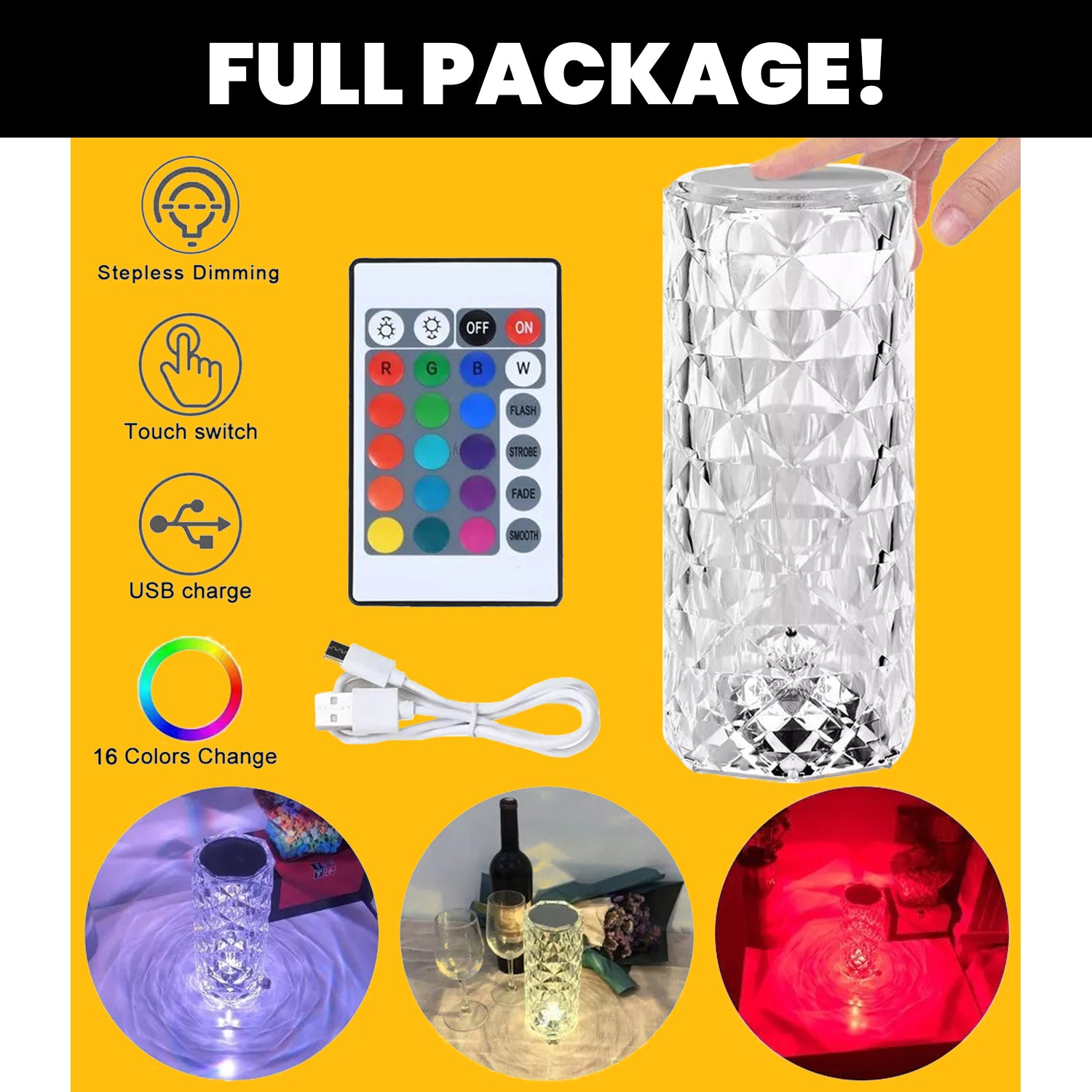 	 led crystal table lamps