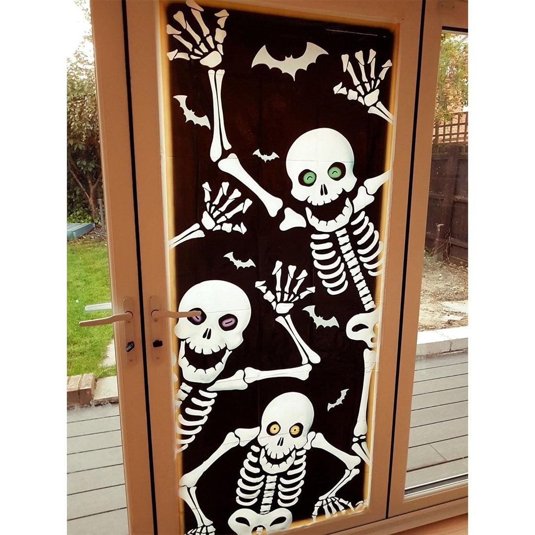 Scary Halloween Posters - Skeleton Door Cover Wall Scene Setter | UK