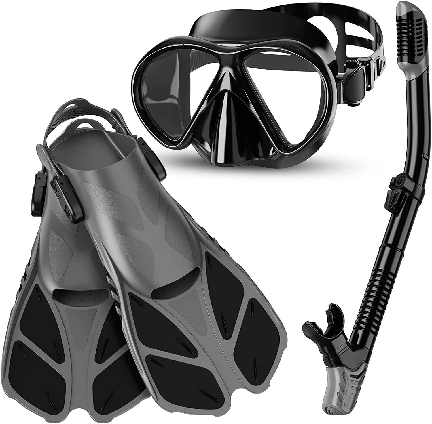 Snorkel Sets for Adults - Swimming Equipment with Flippers Snorkelling ...