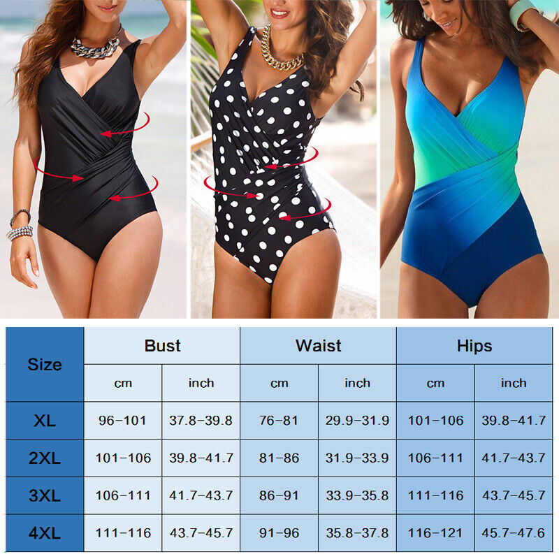 Buy MRULIC Size Plus Womens Swimming Costume Padded Swimsuit