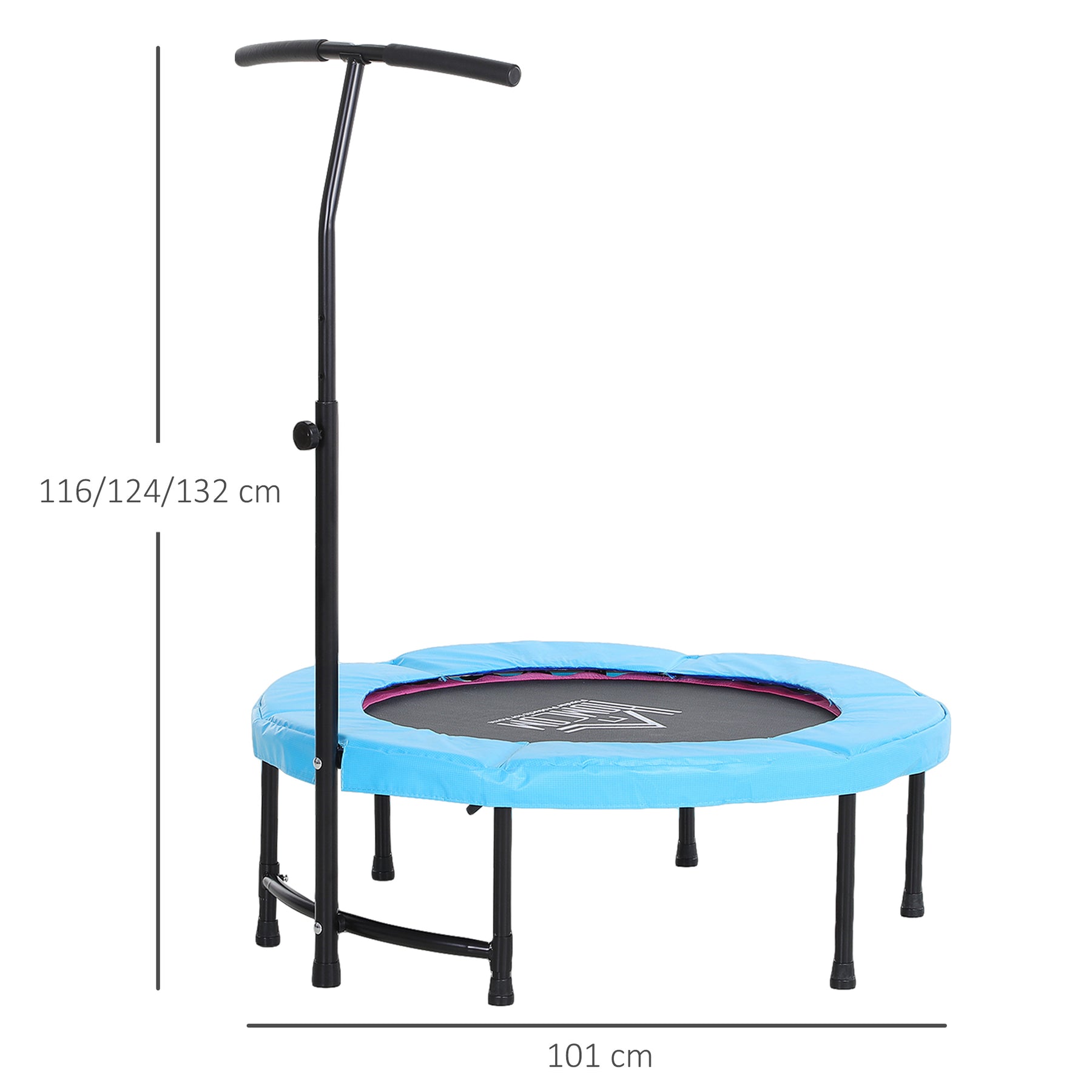 Mini Trampoline With Handle - 40'' Mini Trampoline, Rebounder Jumper w/ Handle Fitness