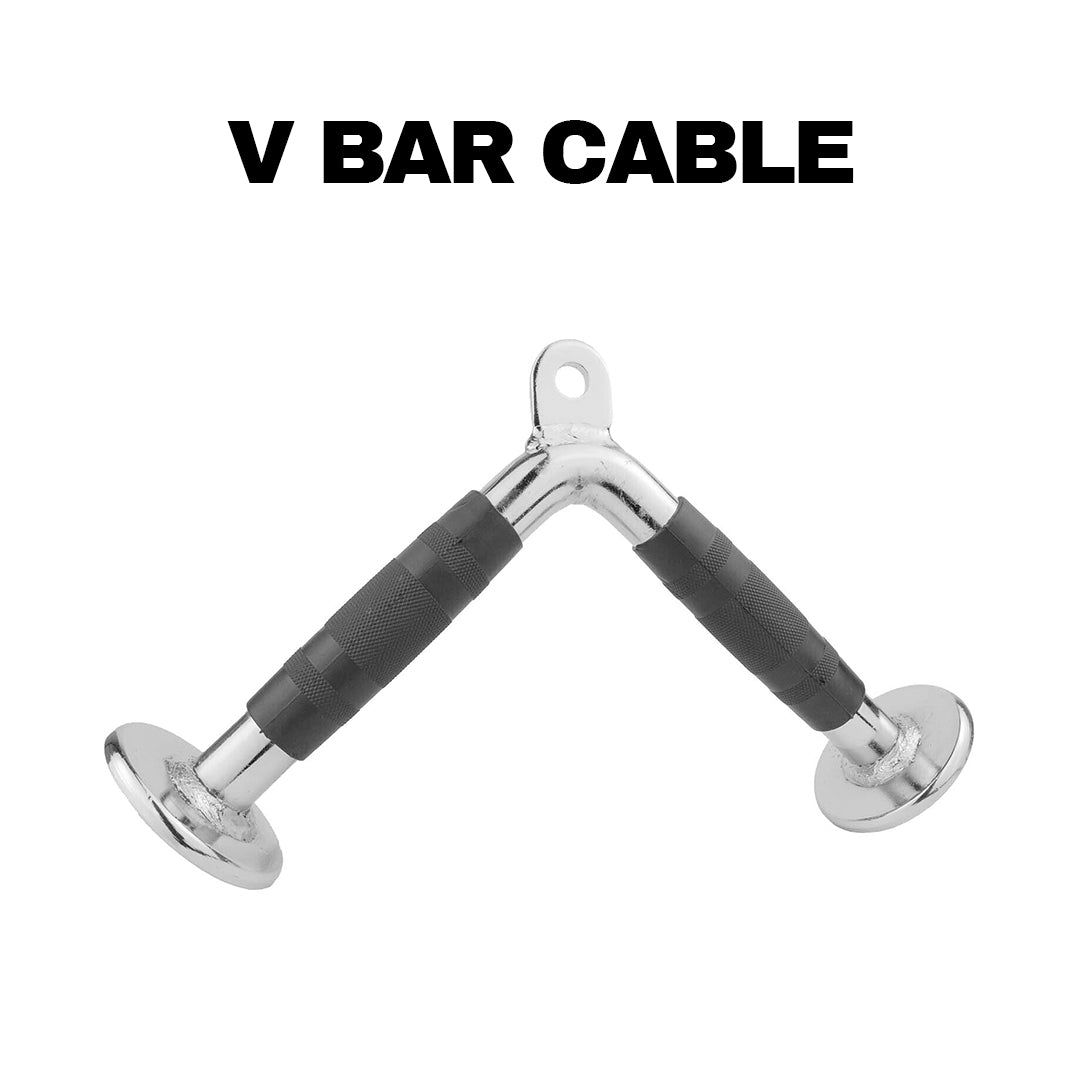 SQUATZ V-shape Triceps Pushdown Bar - Non-Slip Handle Cable Attachment with  Textured Knurling Handles, Fit Nicely for all Cable Machine Systems, for