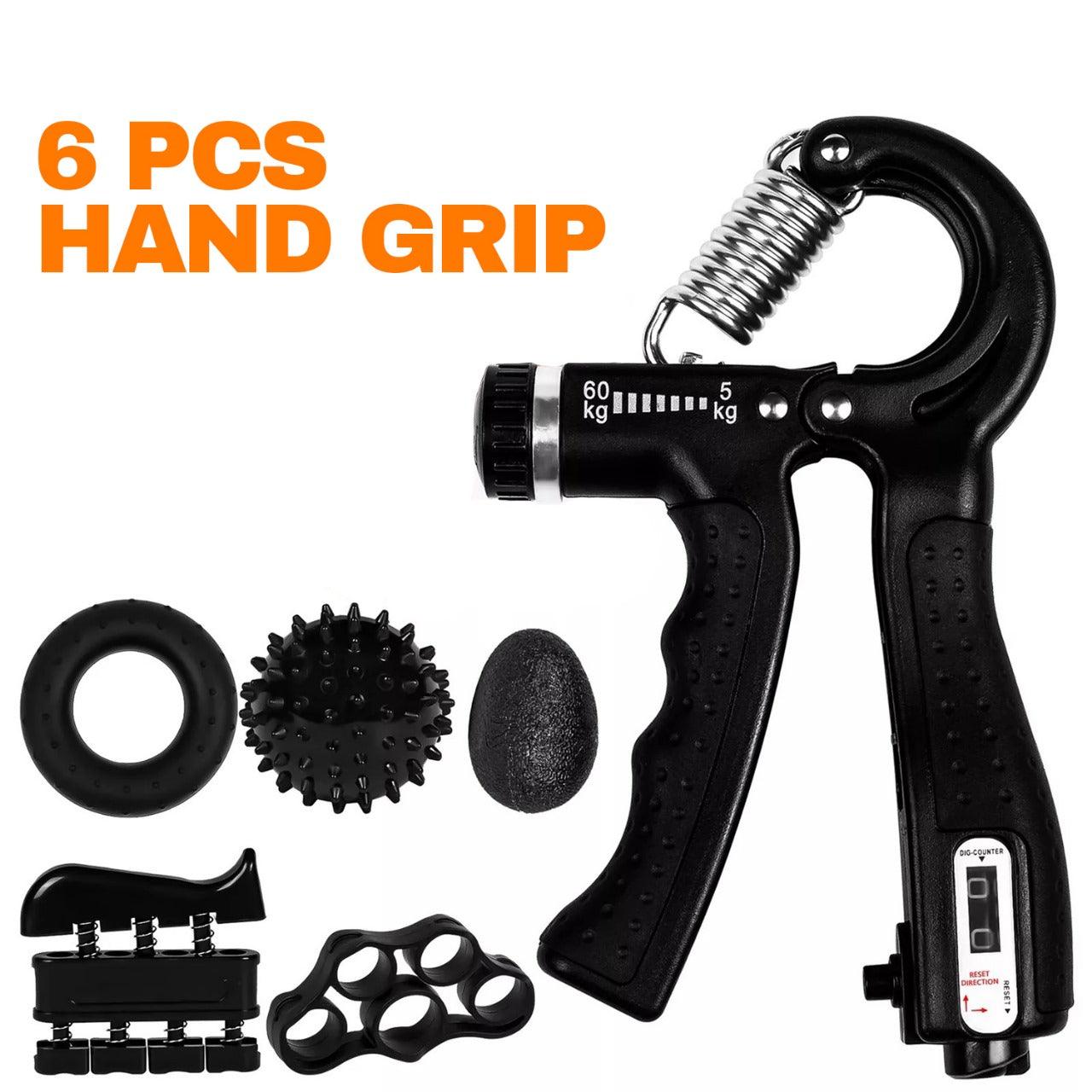 GRM Hand Grip Exerciser Strengthener with Counter - Forearm Trainer Workout Kit (6 Pack), Adjustable Resistance Grip Strength Trainer