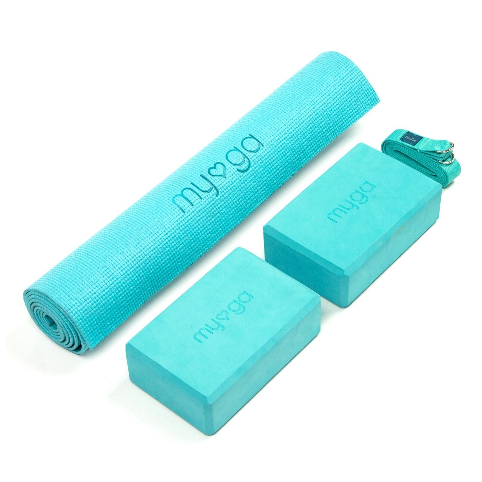 Myga Yoga Starter Kit Mat + Block Set 4mm Thick Pilates Fitness