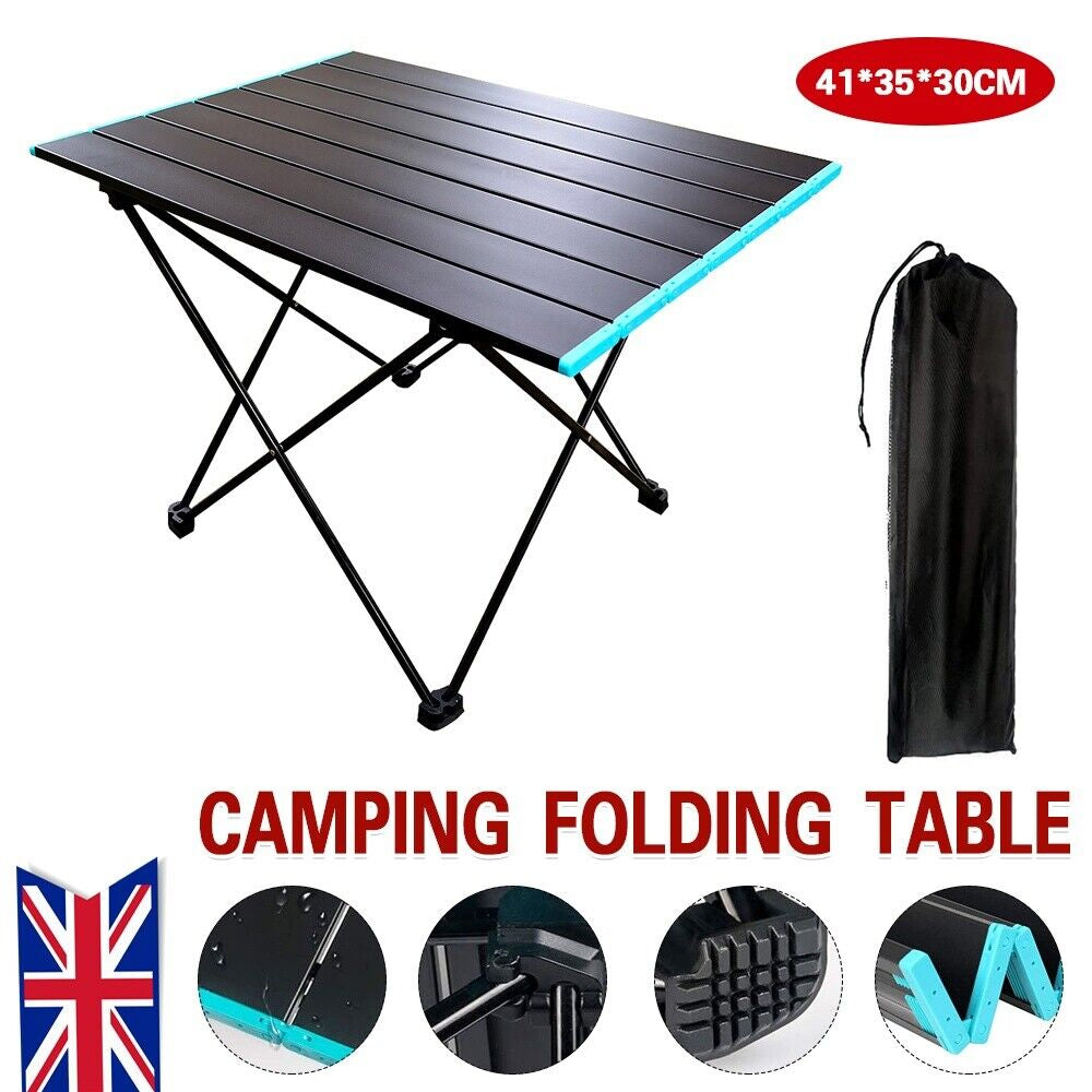 Folding Camping Tables with Carry Bag Portable Garden Picnic BBQ Beach Fishing