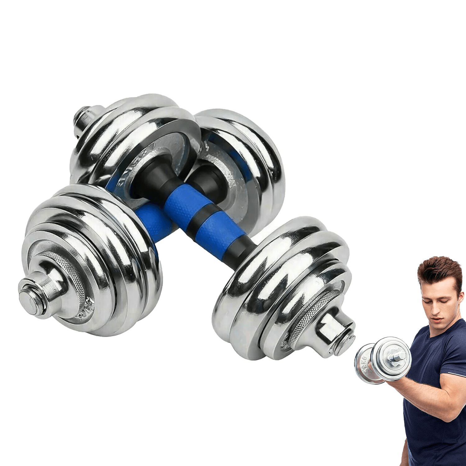 Adjustable Weight Dumbbell Set 20kg Barbell Set Cast Iron Home Gym Maskura Get Trendy Get Fit