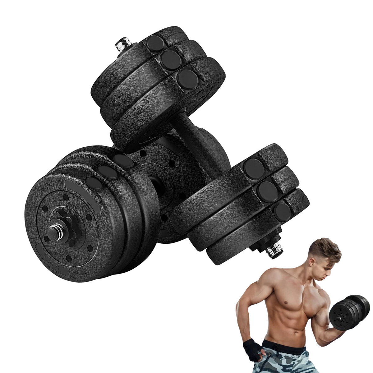 Adjustable Dumbbells and Barbell Set 