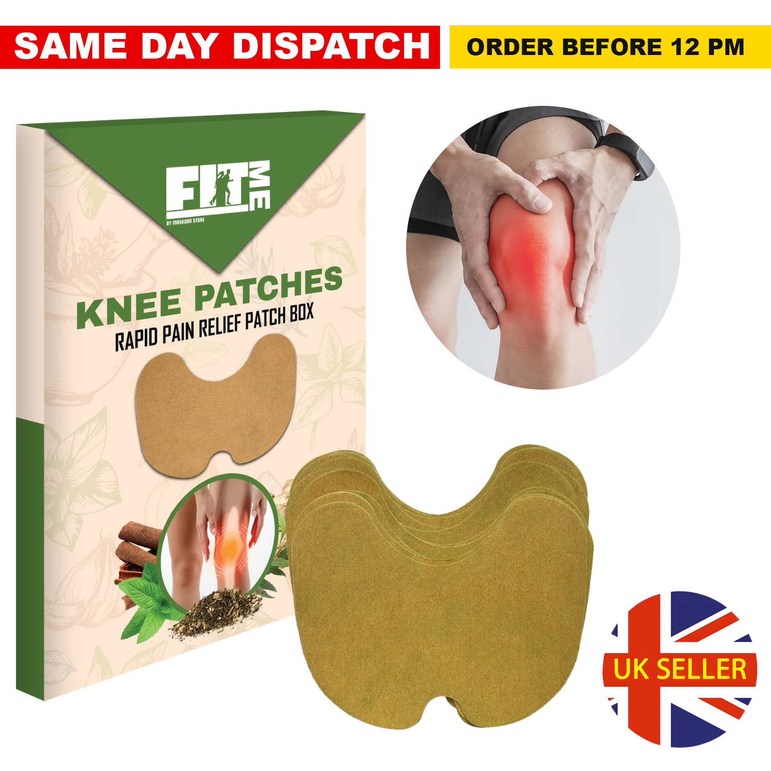 Knee Pain Relief Patch - FitMe 180 PCS Knee Pain Relief Patches Wormwood Sticker Neck Waist Joint Ache Pads