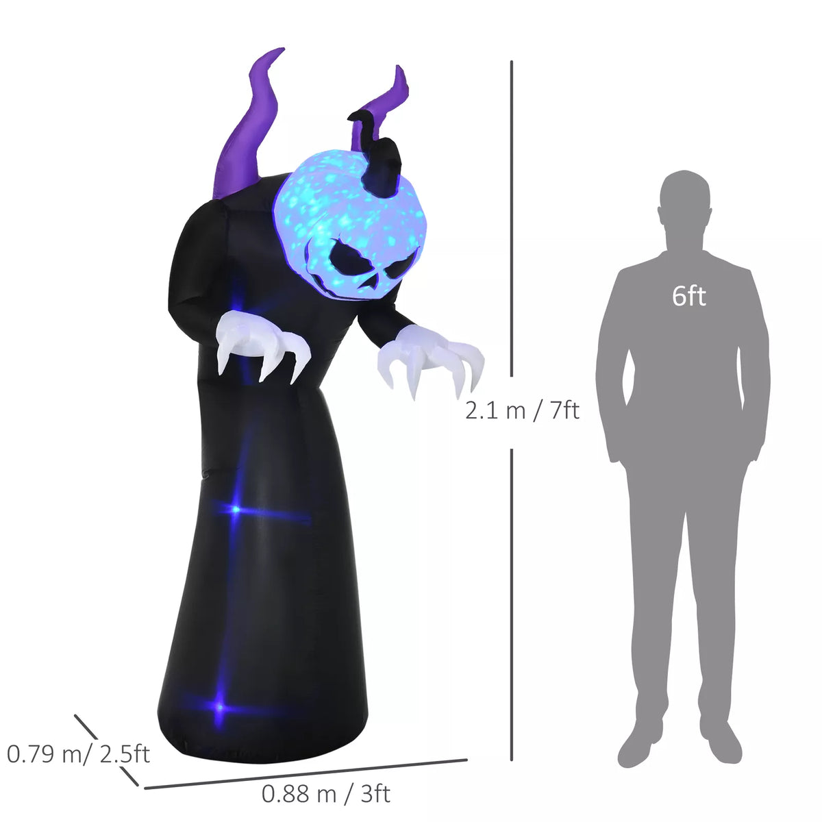 Tall Inflatable Halloween Pumpkin Ghost