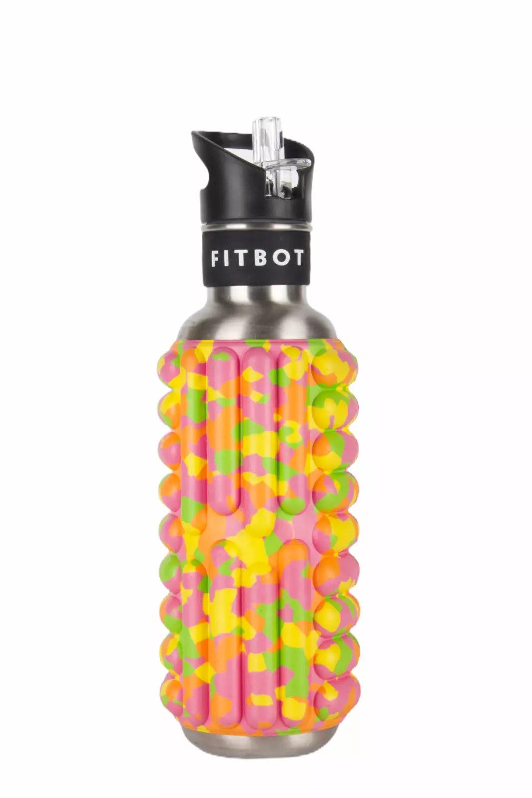 Foam Roller Water Bottle - 0.8L to 1.2L Sustainable Ecofriendly Flip Straw Roller Drink Bottle