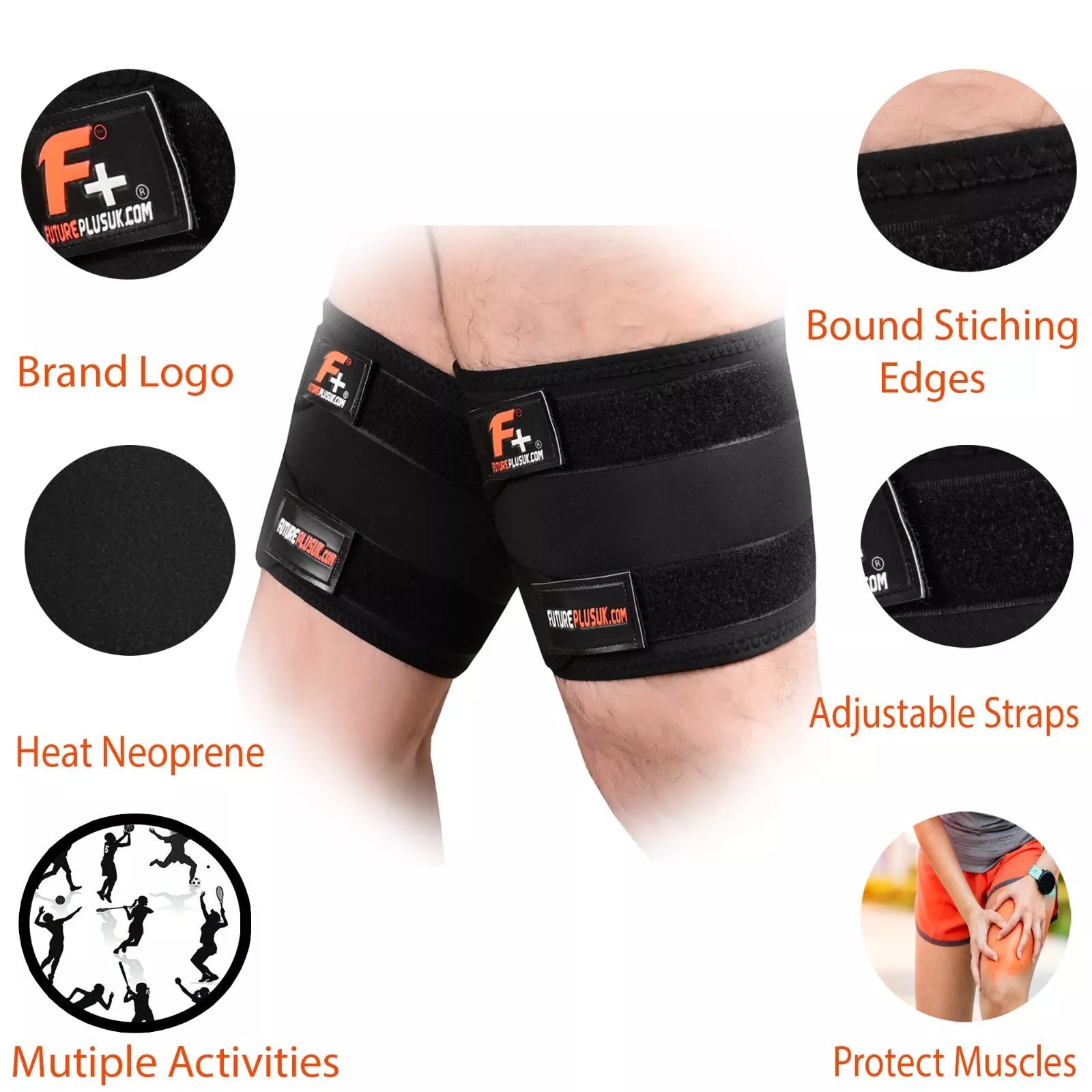 Compression Bands for Thighs - Leg Pain Relief Thigh Support Brace For Groin Hamstring Injury Sprains Wraps