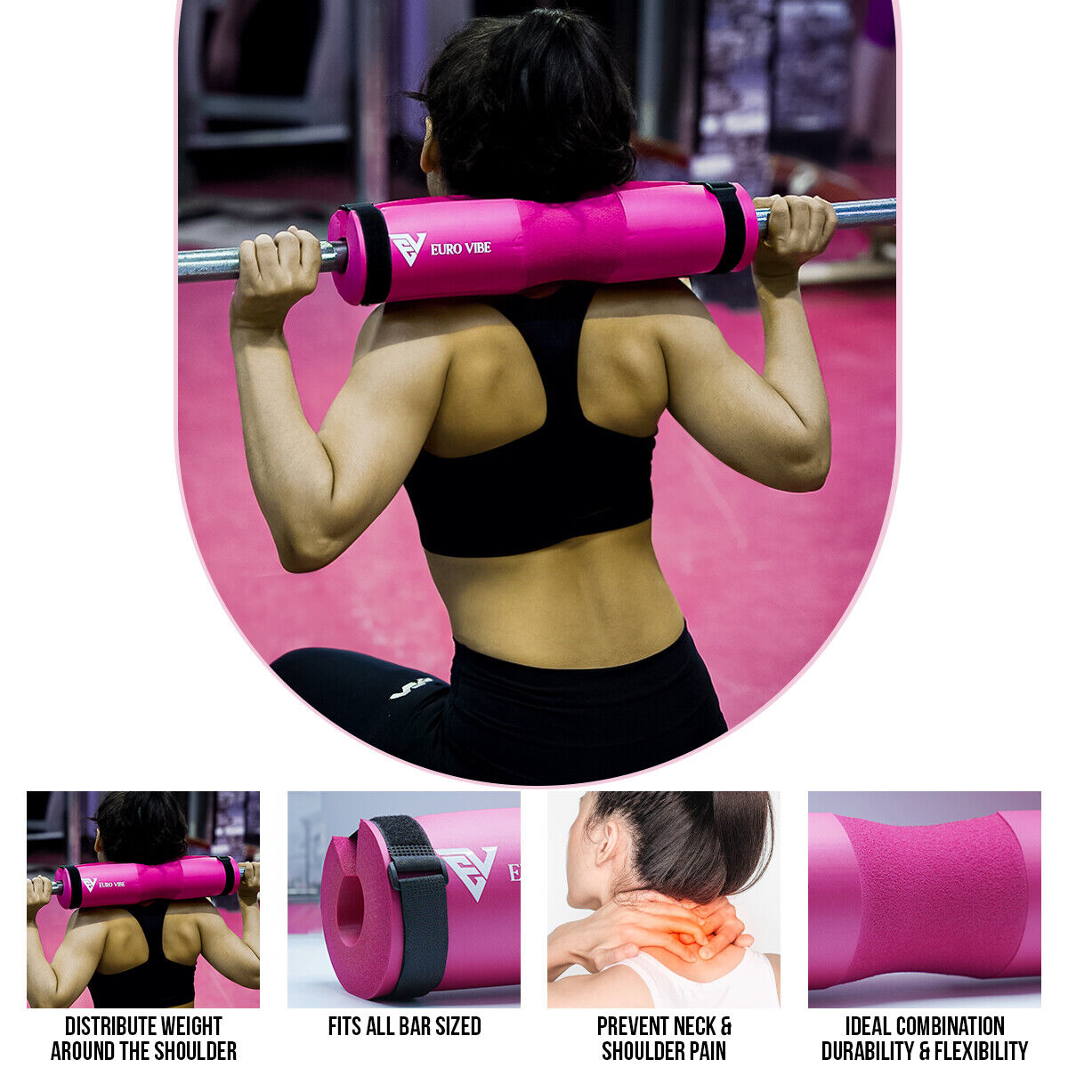 Hip Thruster Bar Pad - Barbell Pad Hip Thrust with Ankle Straps for Cable Machines Do Squats, Lunges, Hip Thrusts, Glutes & Leg Workouts - Maskura -  Get Trendy, Get Fit