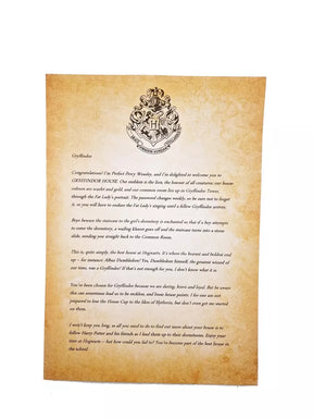 Harry Potter House Letter