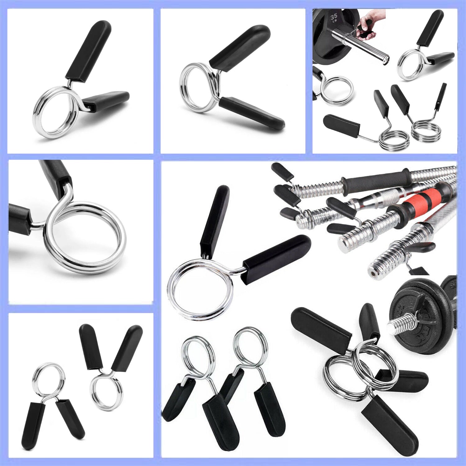 Steel Barbell Spring Clip Set