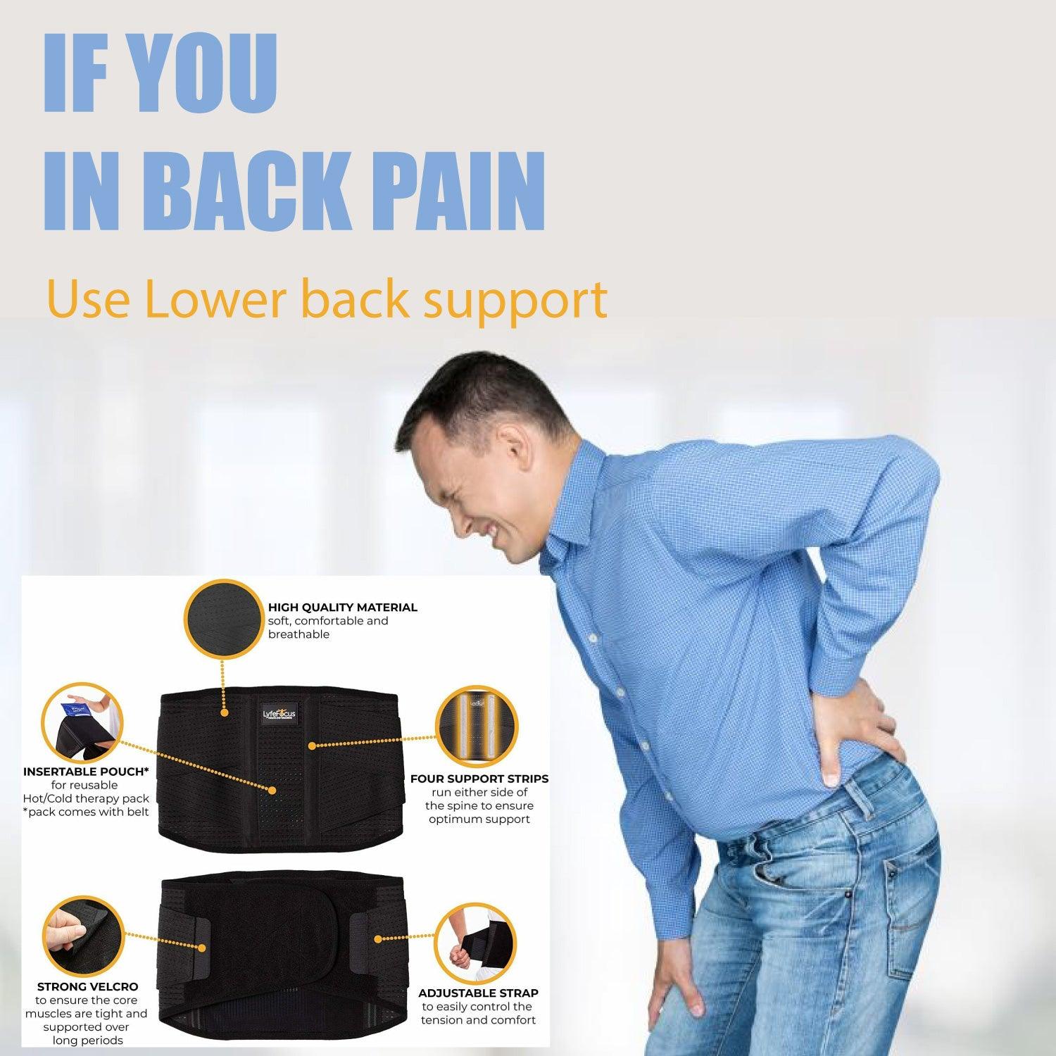 Lumbar Lower Back Support Brace Posture Waist Pain Relief Belt for Men  Women DM