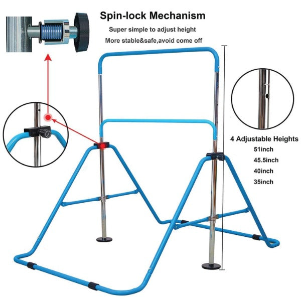 Folding gymnastics bar 